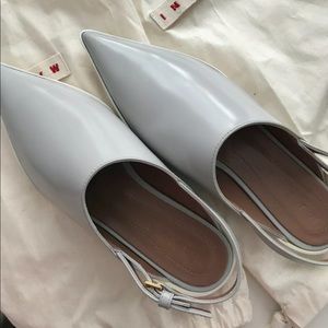 New Marni slingback leather flat shoes